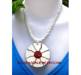 red coral seashell pendant